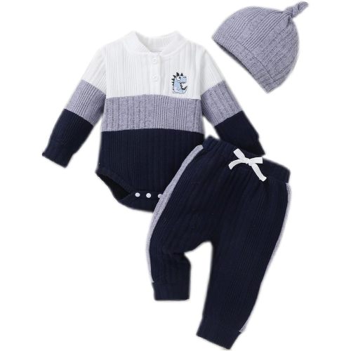 NZRVAWS Baby Boy Clothes Newborn Infant Outfit Fall Winter Toddler Cute Romper Pants Set Clothing 0 3 6 9 12 18 Months