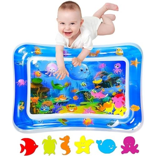 ZHUYNXIR Water mat Infant Toys, Water mat Baby, Inflatable Play Mat Water Cushion Baby Toys, Fun Early Development Activity Play Center for Newborn (27.5x20 in)