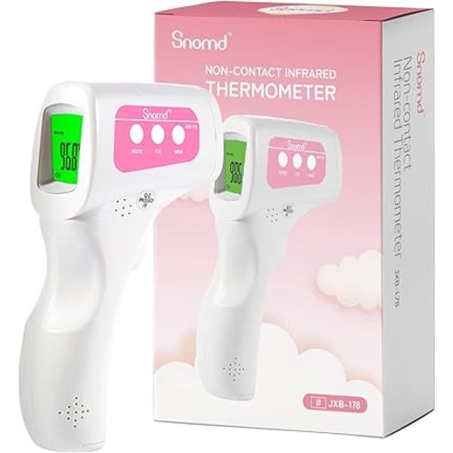 Snomd Non-Contact Infrared Forehead Thermometer for Adults, Kids & Baby, 3-in-1 No-Touch Digital Fever Temperature Gun, Accurate & Fast Reading