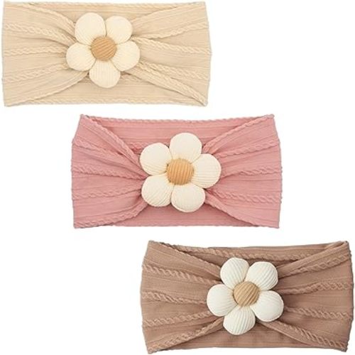 Baby Flower Headbands Baby Girls Nylon Headband Soft Stretchy Hairbands Accessories for Newborn Infant Toddler Kids