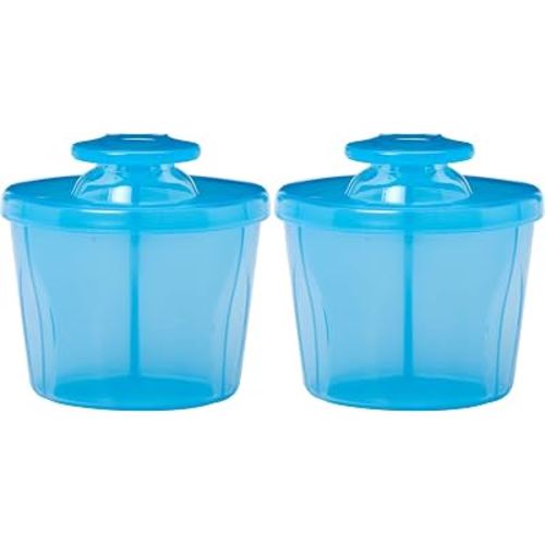 Dr. Brown's Baby Formula Dispenser with Snap-On Lid for On-the-Go Feedings,Milk Powder Dispenser for Traveling with Infant,Blue (Pack of 2)