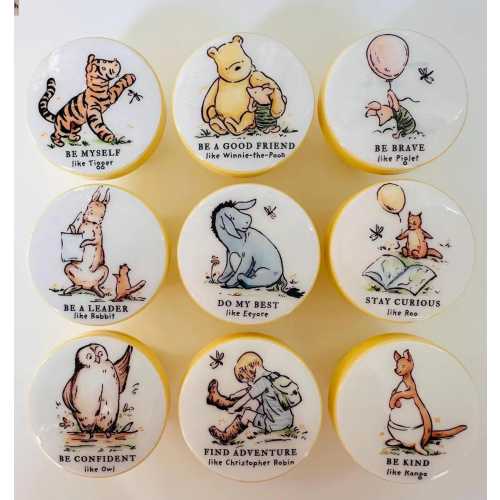 WINNIE THE POOH knobs drawer pulls Affirmation M2M bedding Kids Nursery room decor art ... so cute! Unisex Boy or Girl