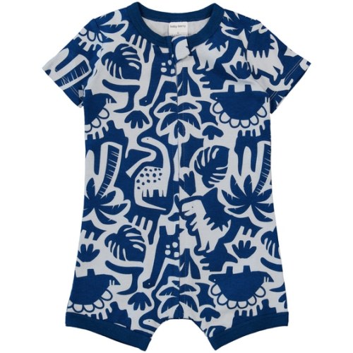 Light Blue Baby Short Sleeve Zip Romper | Best&Less™ Online