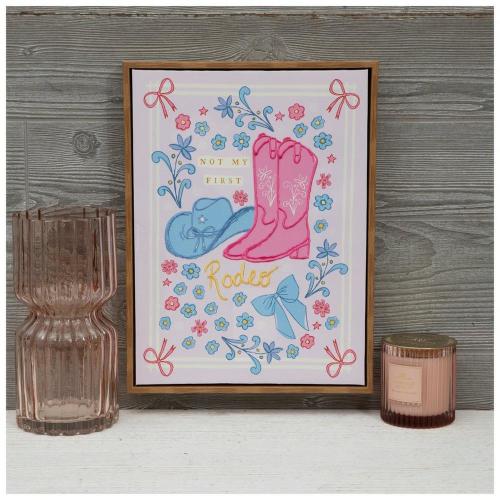 Not My First Rodeo Embroidered Canvas Wall Decor