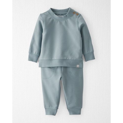 Organic Cotton 2-Piece Sweatsuit - 9M - Blue Creek