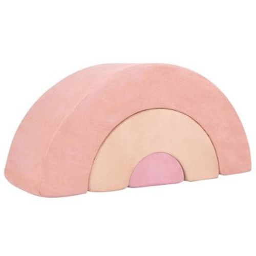 Costway 3 Pcs Toddlers Climbing Toys With Elastic Filling Baby Foam Blocks Crawling Tunnel Pink