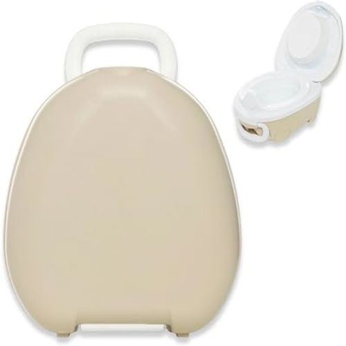 My Carry Potty - Natural Beige Travel Potty, Award-Winning Portable Toddler Toilet Seat for Kids to Take Everywhere