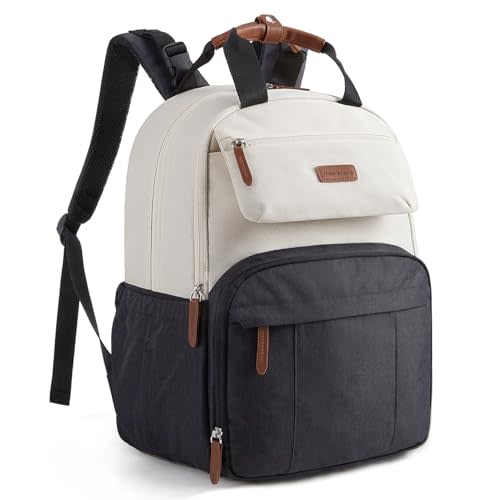 mommore Diaper Bag Backpack, Multi-pocket Large Diaper Bag Travel Backpack for Mom Dad, Quick Access Baby Bag with Insulated Pockets, Changing Pad, Stroller Straps