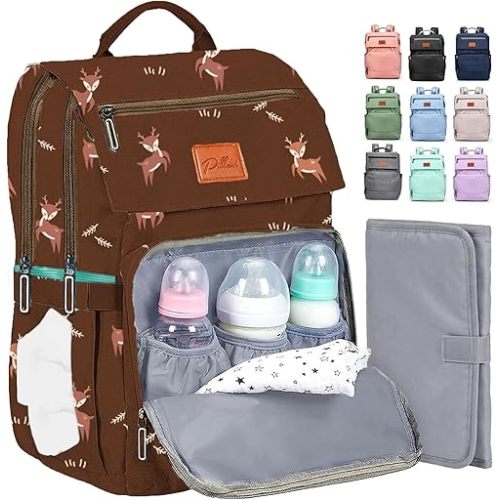 PILLANI Baby Diaper Bag Backpack - Large Bag for Boys & Girls, Waterproof Diaper Backpack - Travel Diaper Bags w/Changing Pad, Baby Registry Search & Shower Gifts - Essentials Must Haves Newborn Stuff