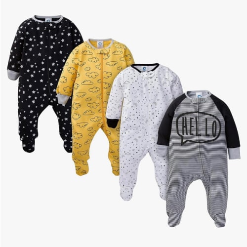 Gerber Baby Boys' 4 Pack Sleep 'N Play Footie