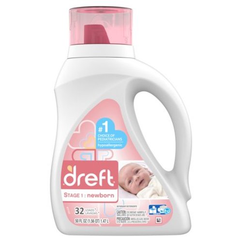 Dreft Stage 1: Newborn Baby Liquid Laundry Detergent, 32 Loads 50 fl oz