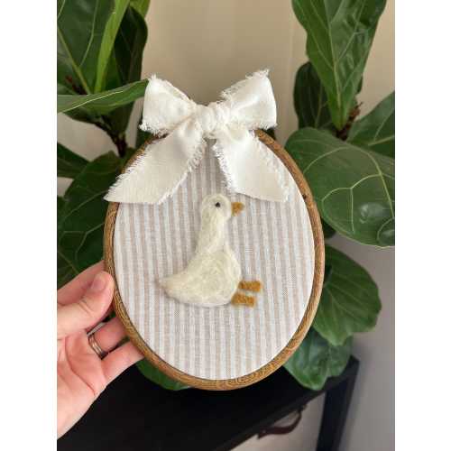 Handmade Goose Embroidery Wall Art