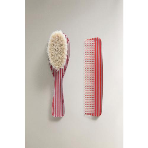 BABY STRIPED BRUSH AND COMB SET