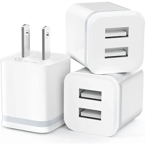 USB Wall Charger, LUOATIP 3-Pack 2.1A 5V Dual Port Cube Power Adapter Plug Block Charging Box Brick for iPhone 14 13 12 11 Pro Max SE XS XR X 8 7 6 6S Plus, Galaxy, LG, Moto, Android Phones