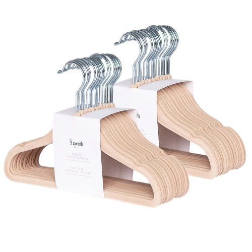 3 Sprouts - Non-Slip Velvet Hangers for Baby Clothes - Pack of 30 | Wayfair