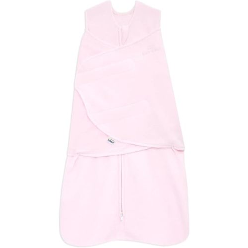 HALO Micro-Fleece Sleepsack Swaddle, 3-Way Adjustable Swaddle Blanket for Newborn and Infants, TOG 3.0 for Cold Climates, Hip Healthy, Soft Pink, Newborn, 0-3 Months