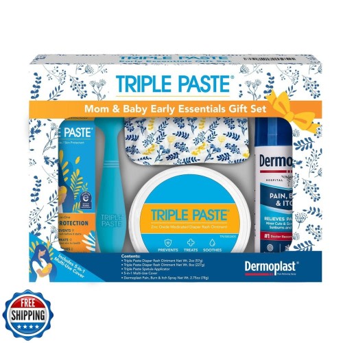 Triple Paste Mom and Baby Early Essentials Gift Set with 5 Items, Diaper Rash