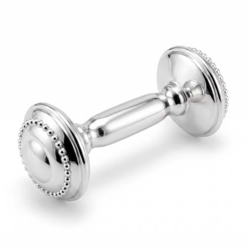 Krysaliis Sterling Silver Pearl Dumbbell Rattle
