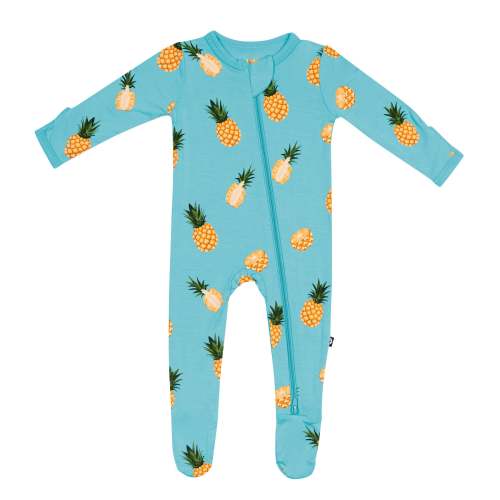 Zippered Footie in Pineapple (3-6 months)