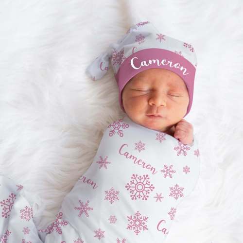 Snowflake Winter Swaddle Hospital Photo Blanket, Christmas Baby Outfit Newborn Christmas Baby Boy Coming Home Outfit Christmas Shower