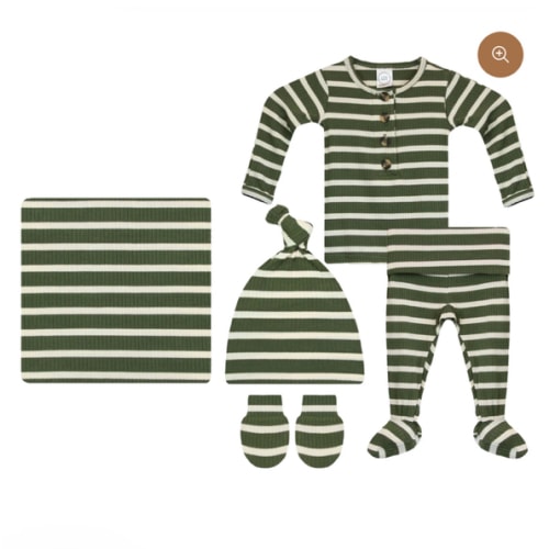 Tyler Ribbed Newborn Hat Bundle (Top + Bottom)