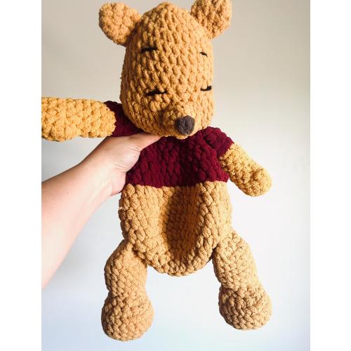 Crochet Sleepy Bear Plush | Soft Storybook Inspired Cuddly Toy, Nursery Decor
