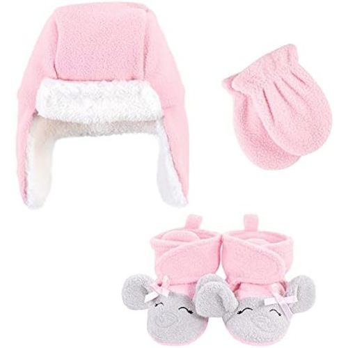 Hudson Baby Girls' Trapper Hat, Mitten and Bootie Set