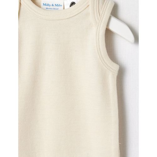 Milly & Milo Merino Blend Sleeveless Bodysuit, Vanilla