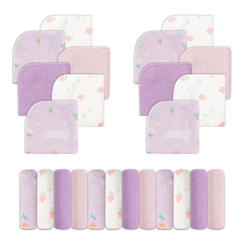 Viviland Baby Washcloths, 24Pack Baby Towels for Newborn, Baby Girl Wash Cloths, and Infant Bath Face Washcloths Soft Absorbent, Gentle on Sensitive Skin Body, 9x9 Pink Elephant