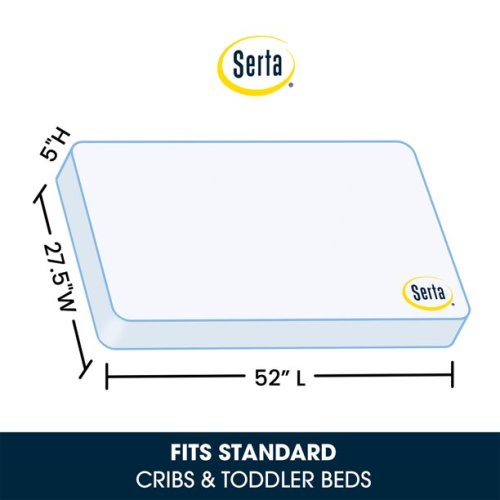 Serta SleepTrue Sparkling Sky 5" Crib and Toddler Mattress - Fiber Core
