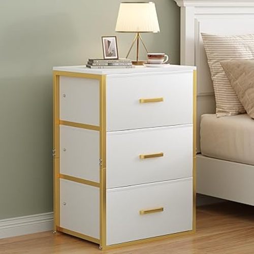 Stackable Storage Drawers, Closet Drawer Organizers and Storage, Fabric White 2 Drawer Dresser for Bedroom, Dorm, Office, Living Room, Under Bed (2 Drawers)