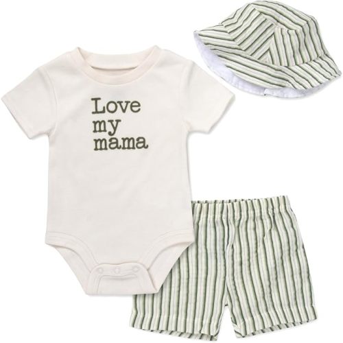 Baby Essentials Baby Boy 3 Piece Outfit Set with Bucket Hat, Spring & Summer Travel Baby Outfit Gift Set,3 months to 9 months