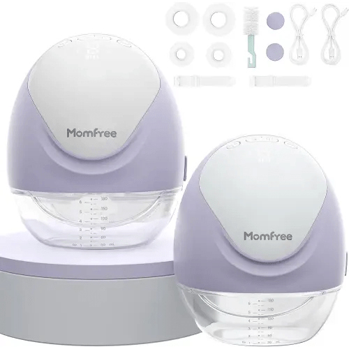 Hands Free Breast Pump:Wearable Breast Pump Portable with 3 Modes/9 Levels/LED Display - Low Noise,for 25/21/17mm Silicone Cushion Insert,2 Count