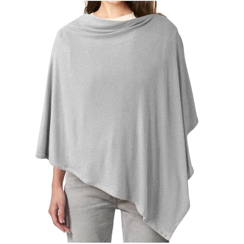 Konssy Knit Nursing Cover for Breastfeeding, 360° Full Privacy Breathable Breastfeeding Cover, Multi-use Carseat Canopy(Grey)