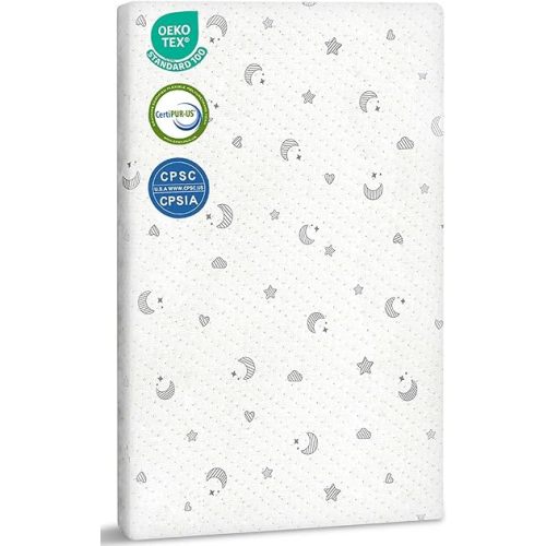 1.8" Thick Pack and Play Mattress Pad (38"x26"x1.8"), 100% Waterproof & Non-Slip Pack n Play Mattresses Pad, Foldable Portable Playpen Mattress