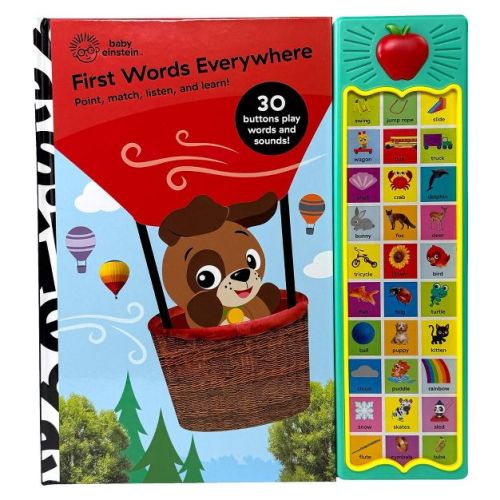Baby Einstein First Words Everywhere! 30 Button Animal Sound Book: English Language, Interactive Adventures, Juvenile Fiction
