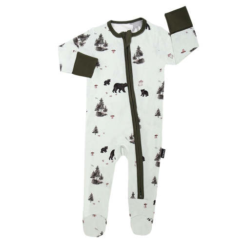 Footed Bamboo Sleeper - Black Bears – Belan.J