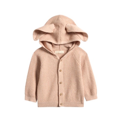 Bunny Ears Waffle Knit Sweater, 3-6M