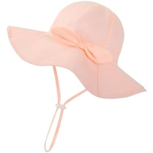 Baby Girl Sun Hat Toddler Beach Hats with UPF 50+ Protective Infant Summer Hat with Wide Brim Baby Girls Bucket Hat