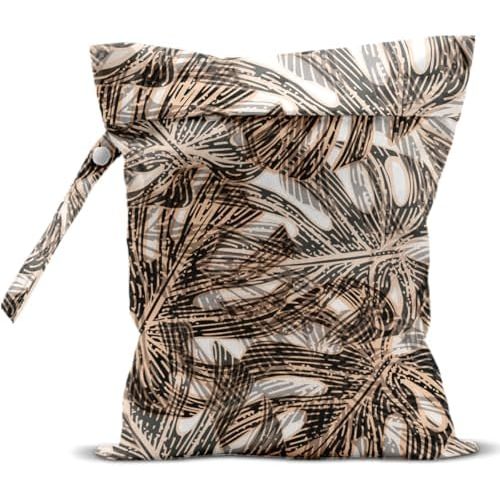 Wet Bag, Wet Dry Bag, Wet Bag for Swimsuit, Travel, Beach, Pool, Diapers, Dirty Yoga Gym Clothes, Makeup Bag, Waterproof Tropical Palm Leaves Decor Jungle Palm Leaf Favors, 12.6” x 10.2”
