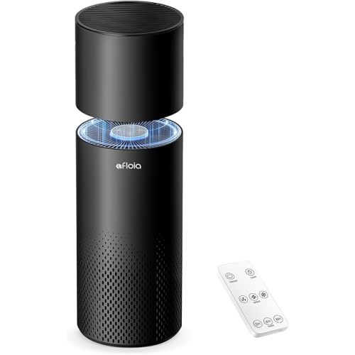 Afloia Humidifier and Air Purifier in One, Air Purifier and Evaporative Humidifier Combo for Home, 24dB Quiet Air Cleaner Remove Pets Dust Dander Hair Allergy Pollen Smoke Smell for Room, Black