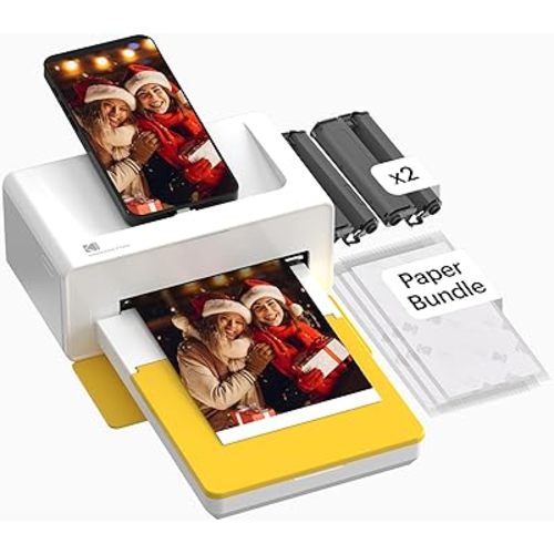 KODAK Dock Plus 4PASS Instant Photo Printer, 4x6” Portable Picture Printer, Bluetooth & Dock 2-in-1 Home and Gift Printer for iPhone & Android, 50 Sheets Bundle