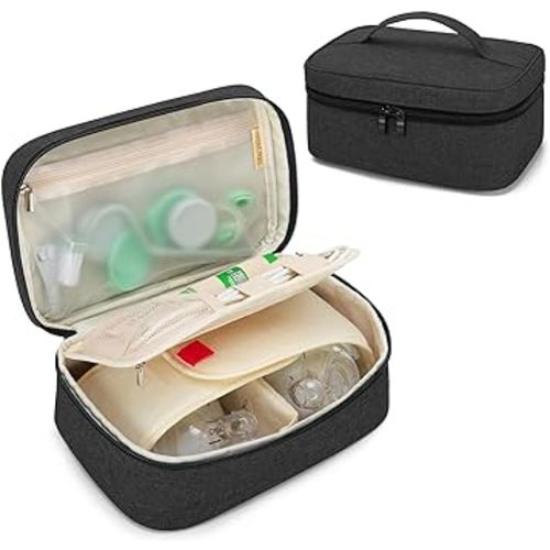 BAFASO Wearable Breast Pump Bag Compatible with Momcozy, Willow and Most Hands Free Pump, Case for Wearable Breast Pump and Extra Parts, Black (BAG ONLY)