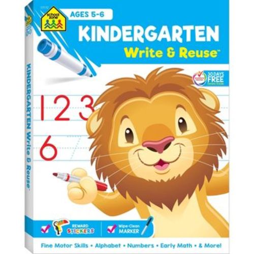 School Zone Kindergarten Write & Reuse Workbook - (Spiral Bound)
