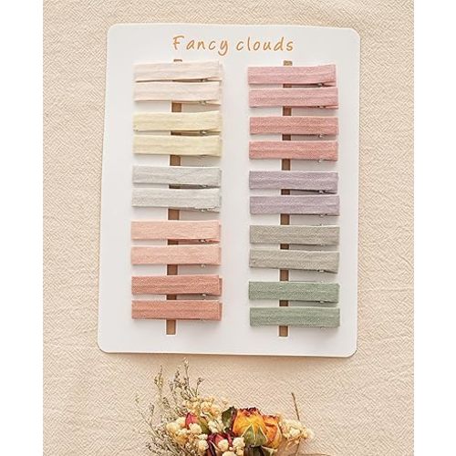 Hair Clips for Girls Women,Assorted 20Pcs 2" Solid Colors Hair Accessories for All Age Girls Toddler Kids,Fully Lined Alligator Clips Handmade Barrettes