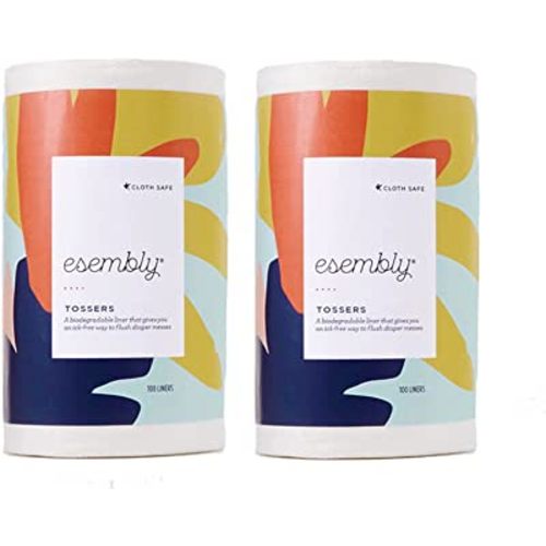 Esembly Tossers, Cloth Diaper Disposable Bamboo Liner, Fragrance-Free and Chlorine-Free, One Size, 200 Liners (2-Pack)