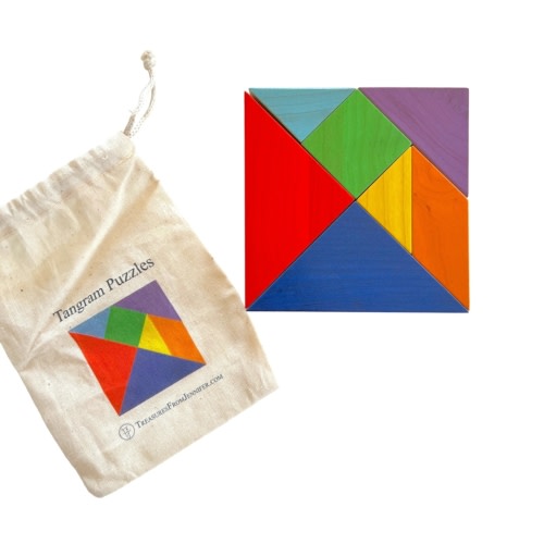 Rainbow Wooden Tangram Puzzle – Treasures From Jennifer