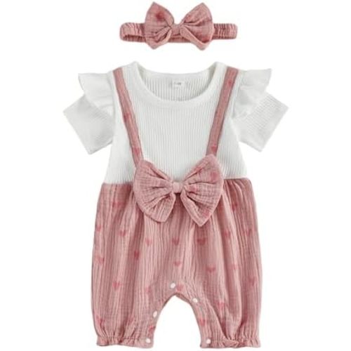 Summer Baby Girl Clothes Newborn Cotton Linen Romper Short Sleeve Jumpsuit Infant Outfits for Girls 0-18 Months