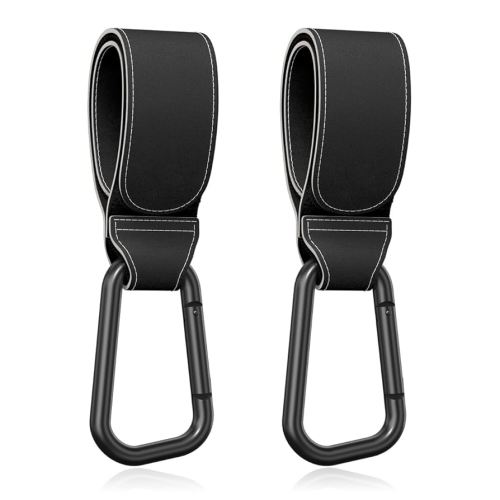 Baby Stroller Hooks for Hanging Bags, Universal Stroller Clips Accessories, Mommy Hook for Diaper Bag, Shopping Cart, Purse, Backpack - 2 Pack, Black