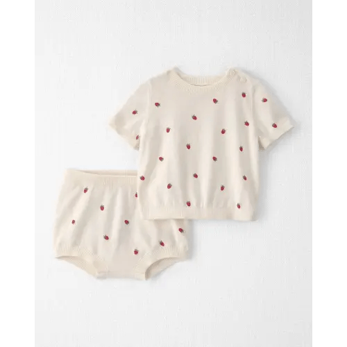 Baby Girl 2-Piece Organic Cotton Sweater Set in Berry Print - Little Planet | Carter's